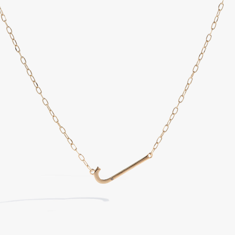 Precious Elongated Initial Necklace J 14kt Gold Over .925 Sterling Silver | Alex and Ani