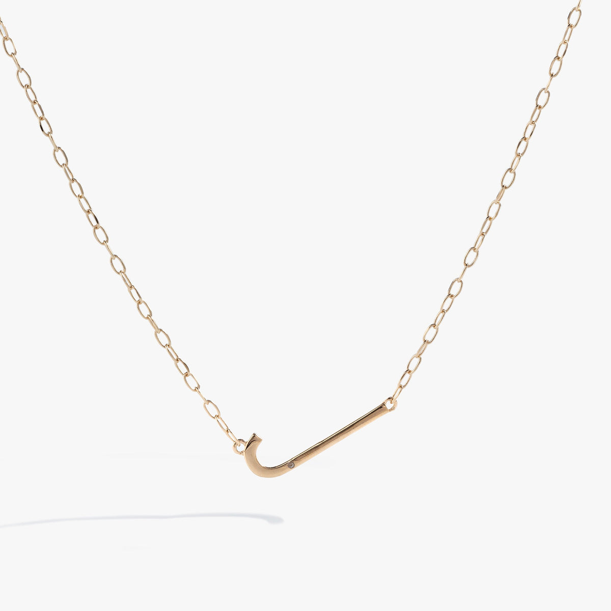 Precious Elongated Initial Necklace J 14kt Gold Over .925 Sterling Silver | Alex and Ani
