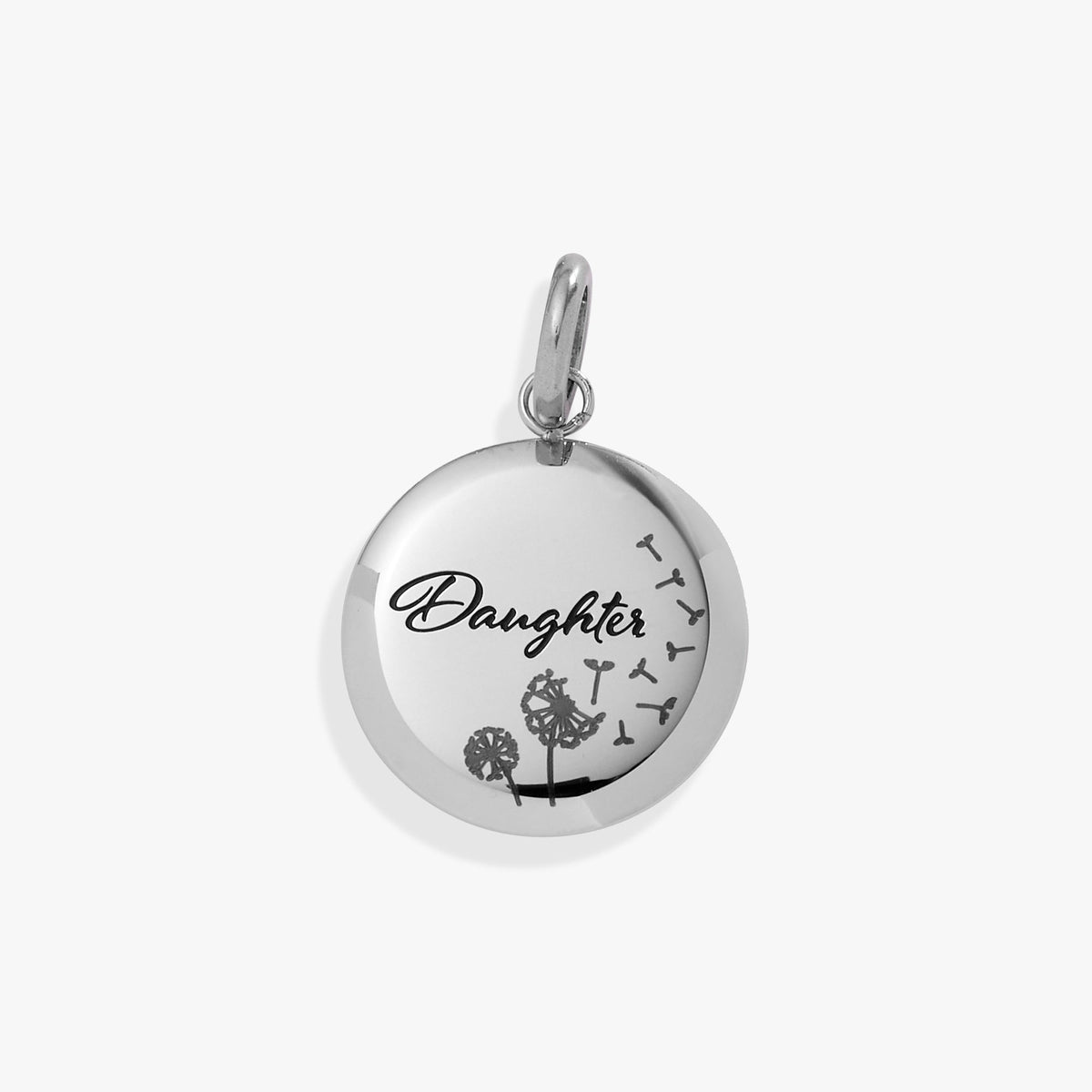 Daughter Dandelion Disc Charm Stainless Steel Silver | Alex and Ani