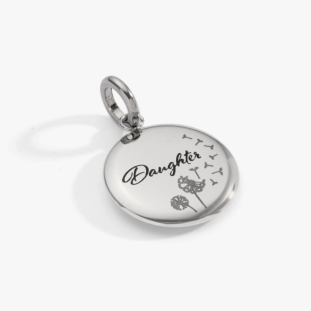 Daughter Dandelion Disc Charm Stainless Steel Silver | Alex and Ani