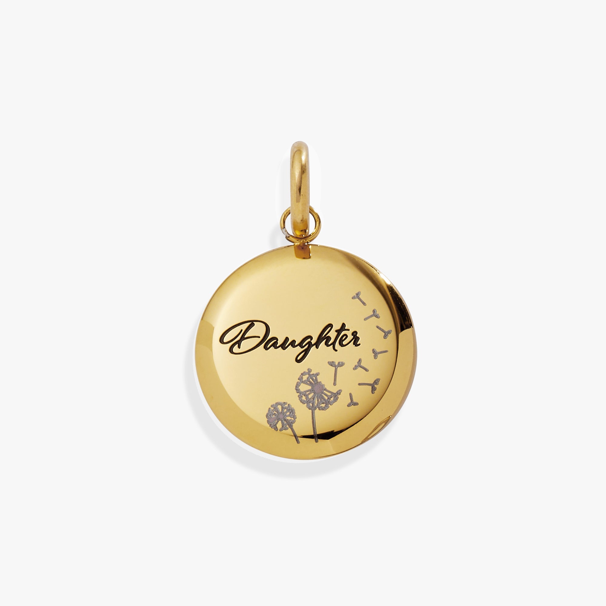 Daughter Dandelion Disc Charm Stainless Steel Silver | Alex and Ani