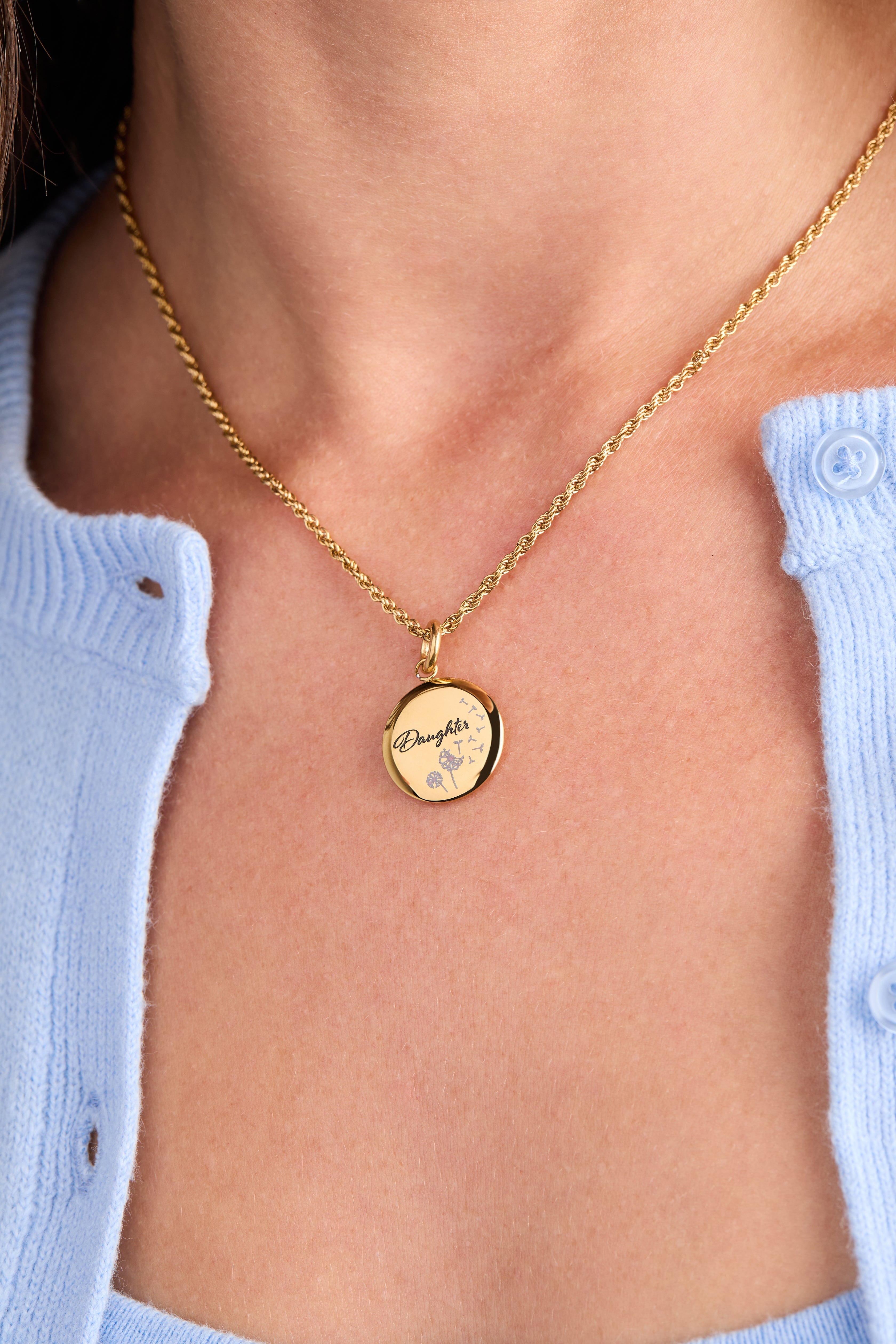 Daughter Dandelion Disc Charm Stainless Steel Silver | Alex and Ani