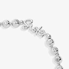 Sister Elongated Crystal Stretch Bracelet Silver | Alex and Ani