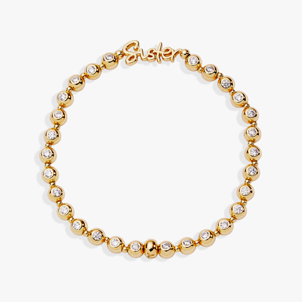 Sister Elongated Crystal Stretch Bracelet Silver | Alex and Ani