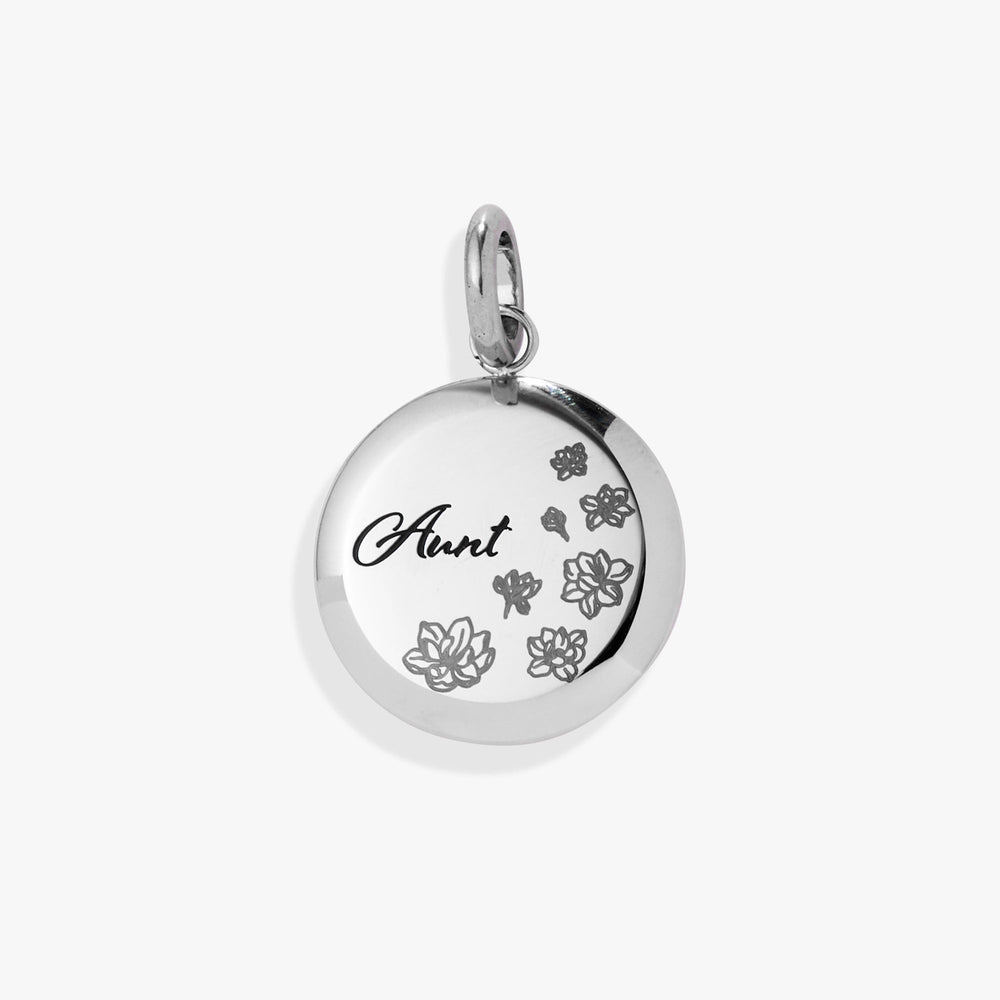 Aunt Flower Disc Charm Stainless Steel Gold | Alex and Ani