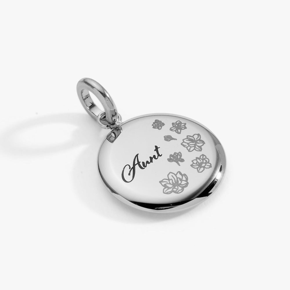 Aunt Flower Disc Charm Stainless Steel Gold | Alex and Ani