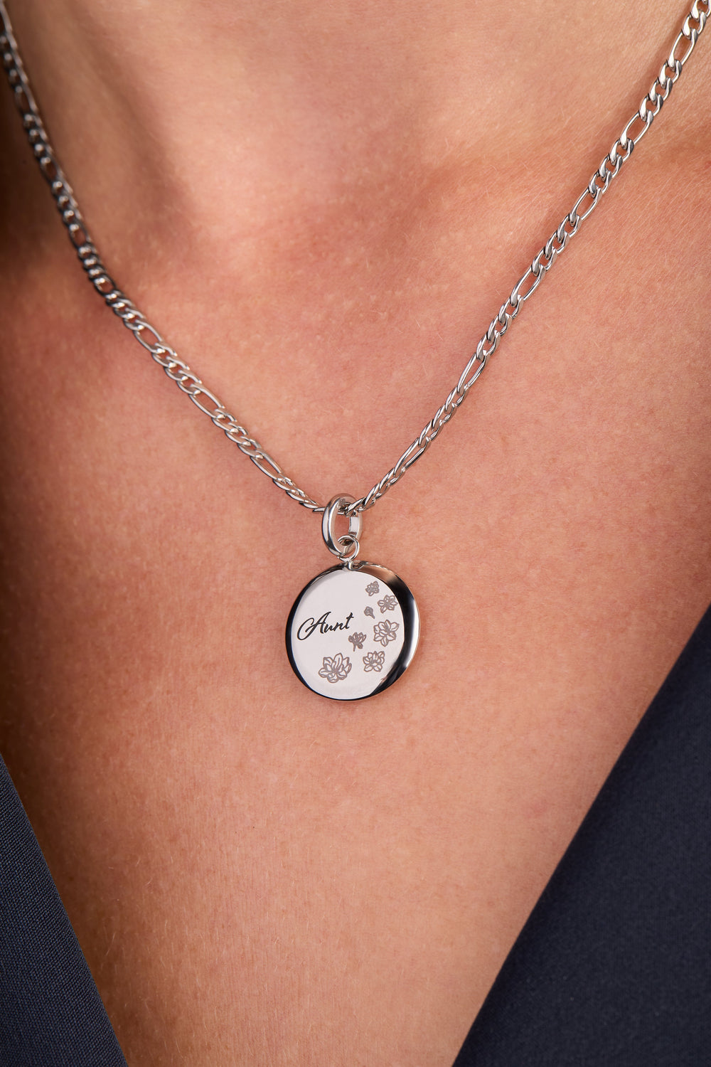 Aunt Flower Disc Charm Stainless Steel Gold | Alex and Ani