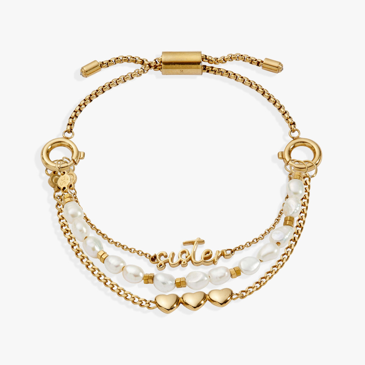 “Home is where the heart is” Sister Stranded Bracelet Stainless Steel Gold | Alex and Ani