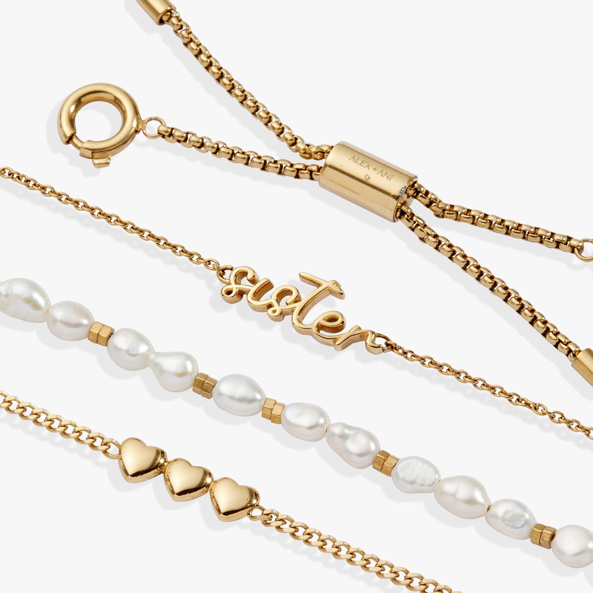 “Home is where the heart is” Sister Stranded Bracelet Stainless Steel Gold | Alex and Ani