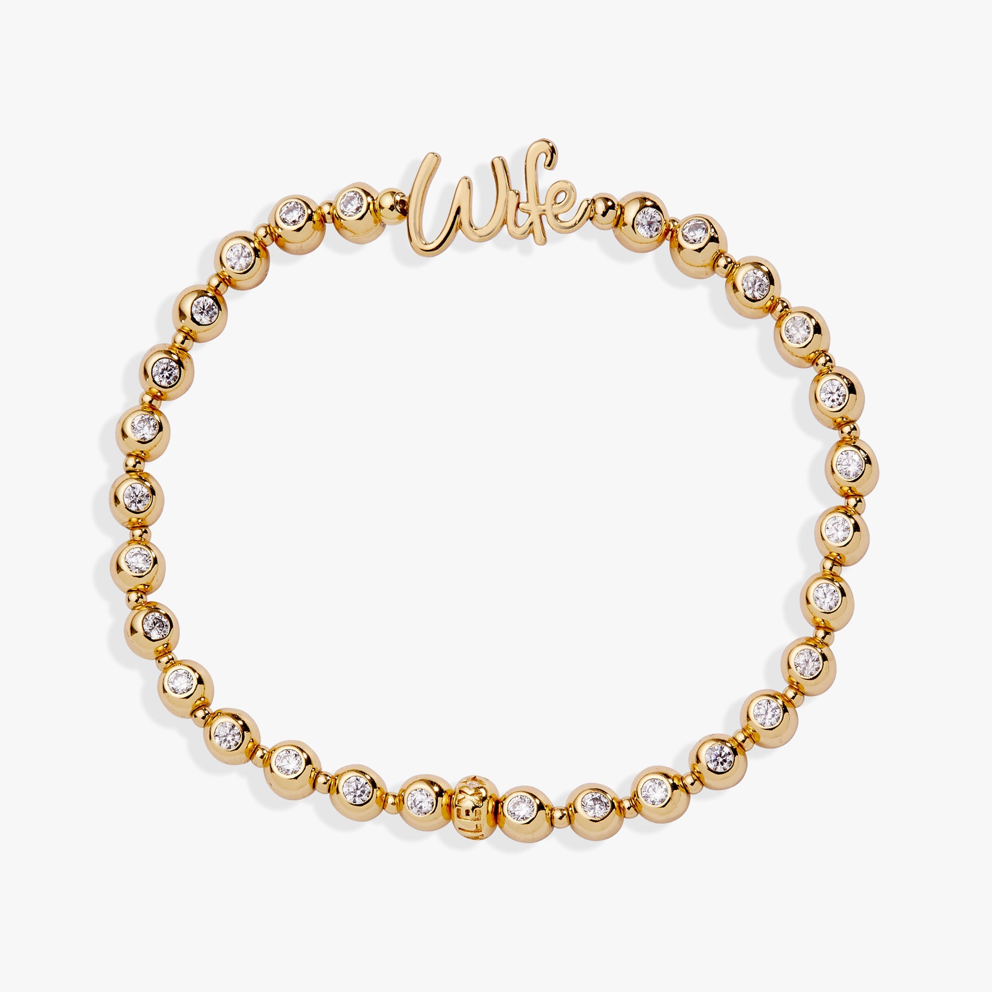 Wife Elongated Crystal Stretch Bracelet Gold | Alex and Ani