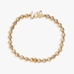 Wife Elongated Crystal Stretch Bracelet Gold | Alex and Ani