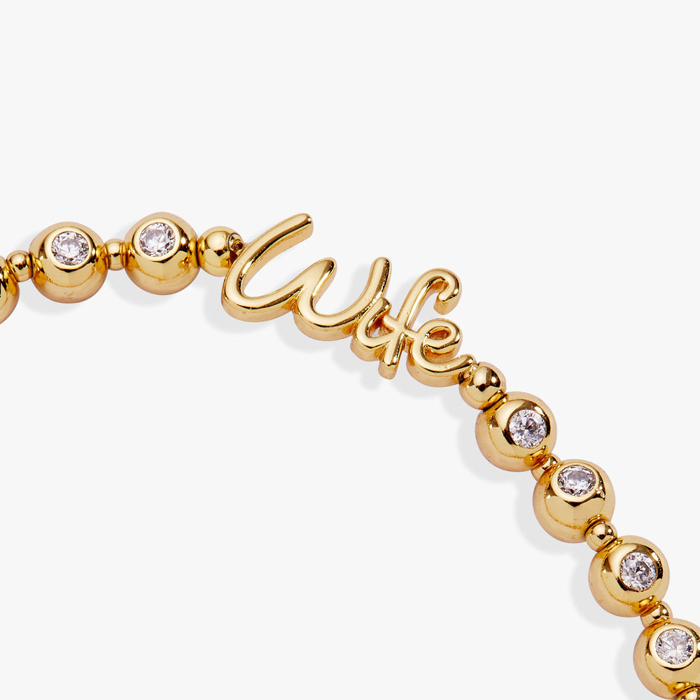 Wife Elongated Crystal Stretch Bracelet Gold | Alex and Ani