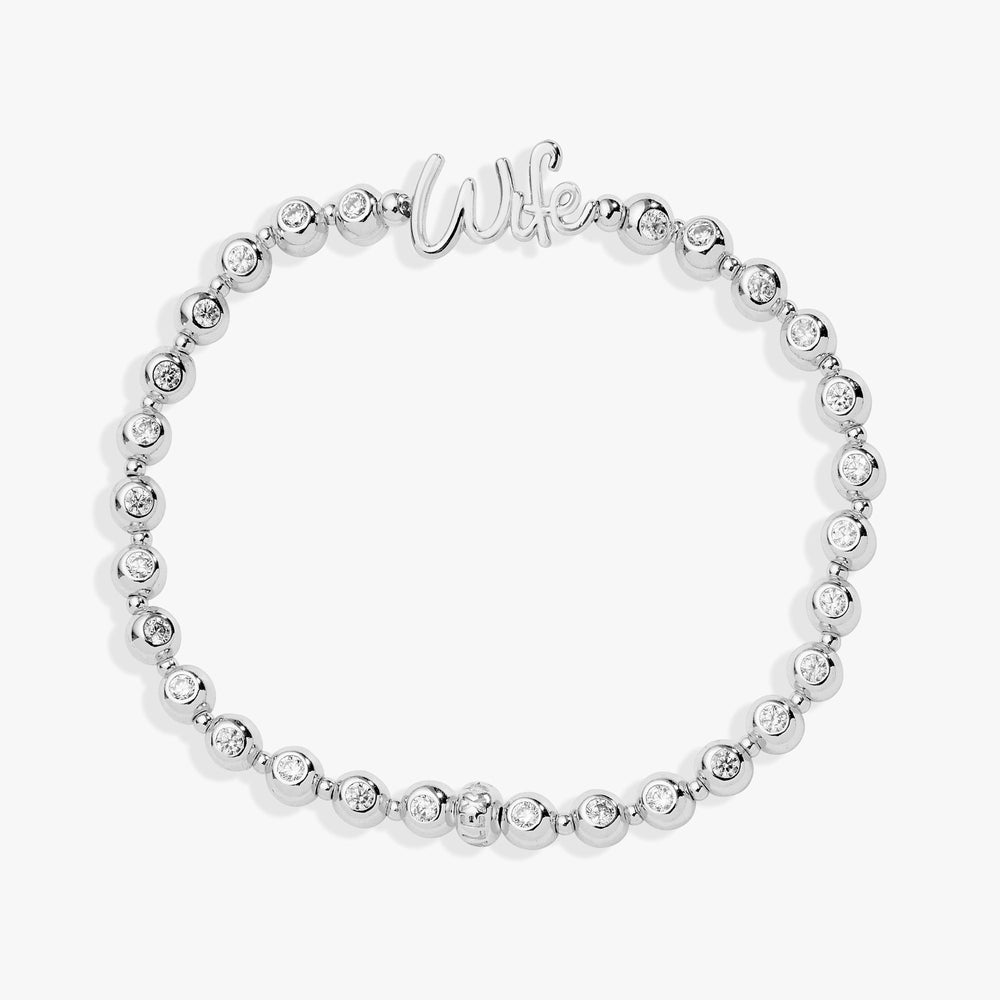 Wife Elongated Crystal Stretch Bracelet Gold | Alex and Ani