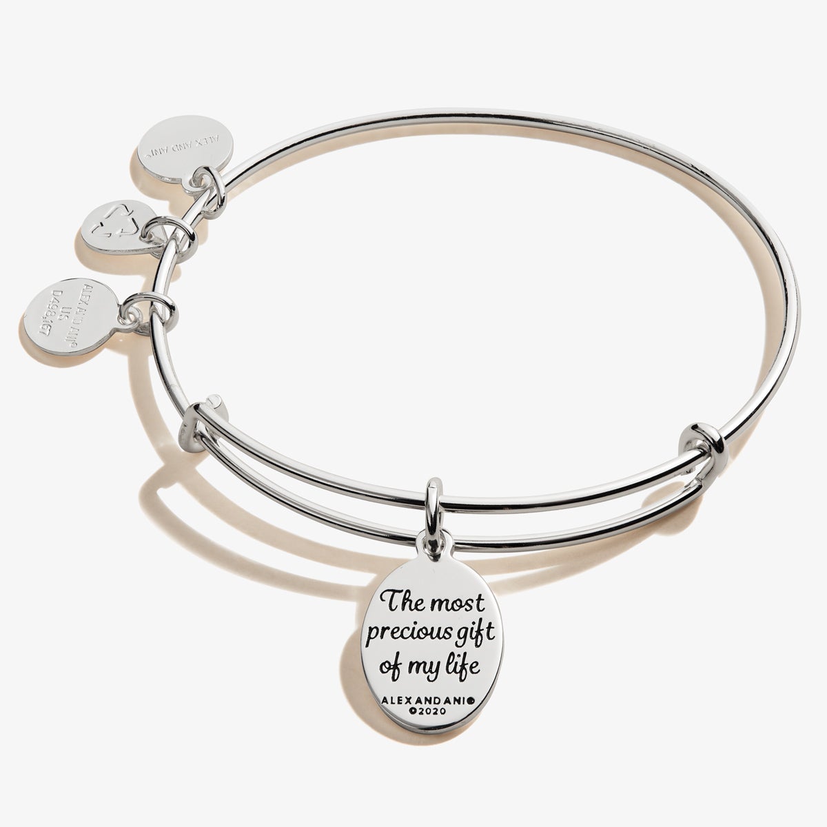 Daughter, 'Most Precious Gift' Charm Bangle Bracelet Antique Silver | Alex and Ani