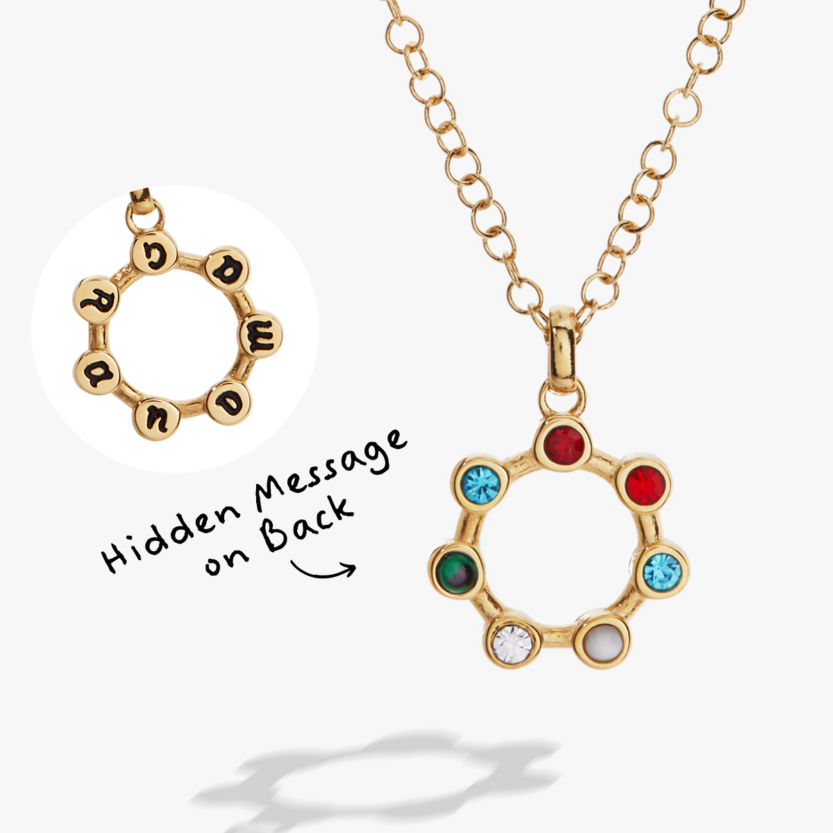 Grandma Crystal Necklace Stainless Steel Gold | Alex and Ani