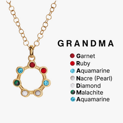 Grandma Crystal Necklace Stainless Steel Gold | Alex and Ani
