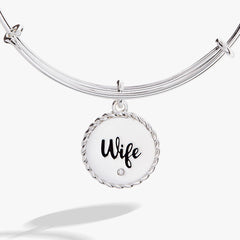 Wife Charm Bangle Bracelet – Romantic Anniversary or Wedding Gift Gold | Alex and Ani