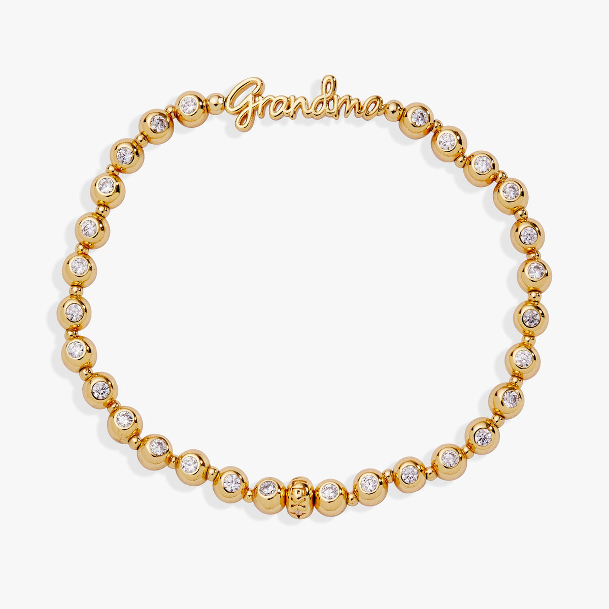 Grandma Elongated Crystal Stretch Bracelet Silver | Alex and Ani