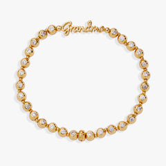 Grandma Elongated Crystal Stretch Bracelet Silver | Alex and Ani