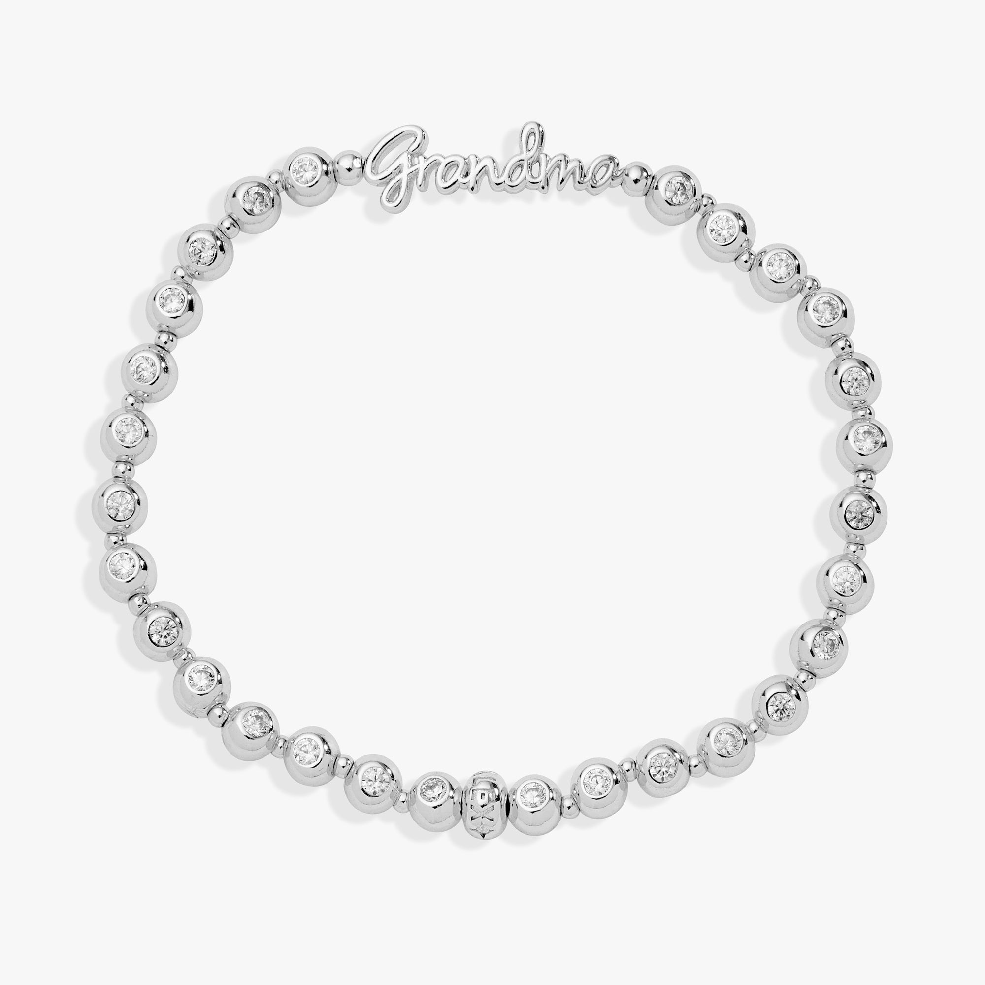 Grandma Elongated Crystal Stretch Bracelet Silver | Alex and Ani