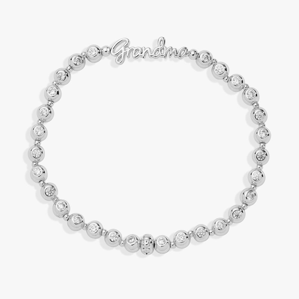 Grandma Elongated Crystal Stretch Bracelet Silver | Alex and Ani