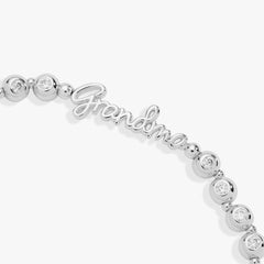 Grandma Elongated Crystal Stretch Bracelet Silver | Alex and Ani