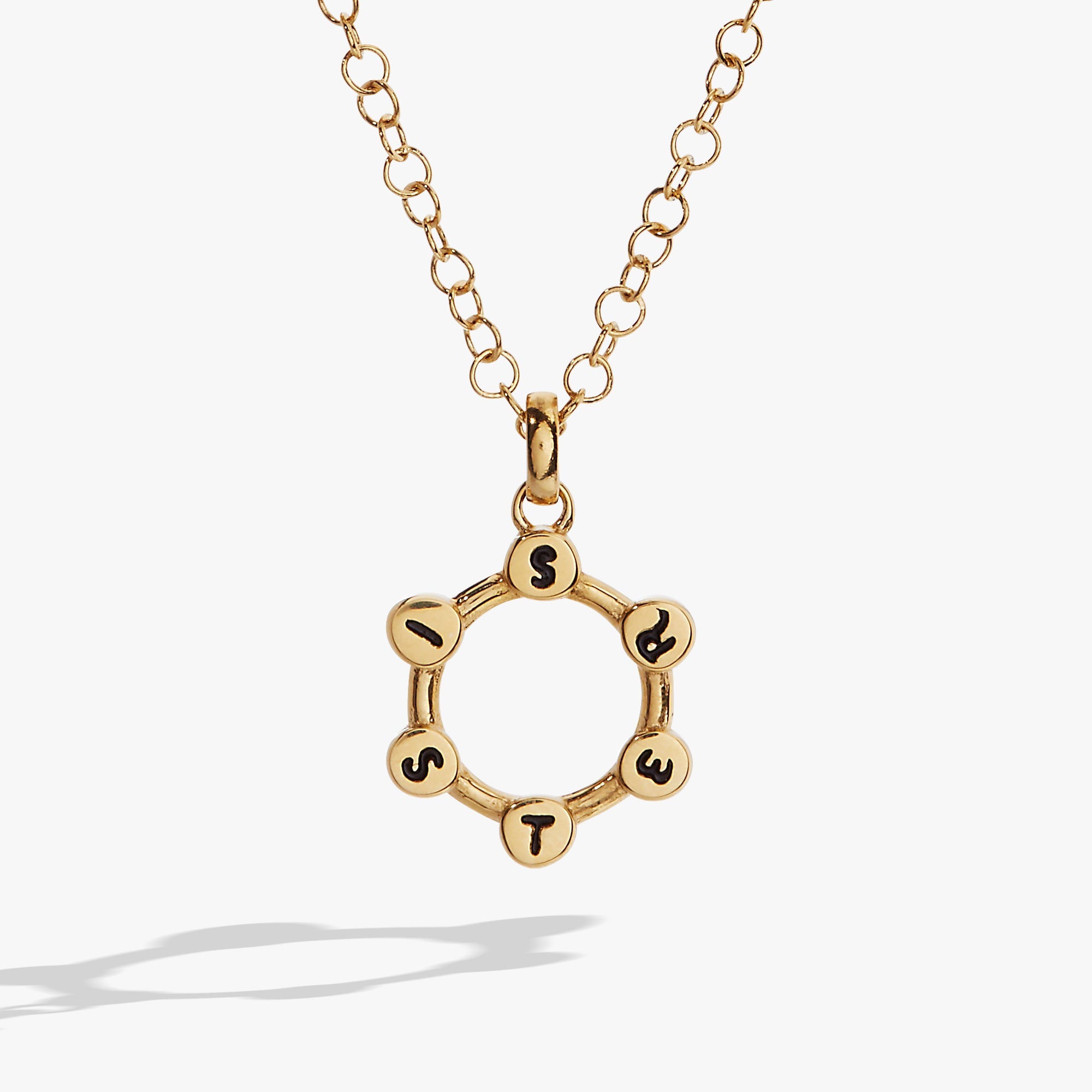 Sister Acrostic Interchangeable Necklace Stainless Steel Gold | Alex and Ani