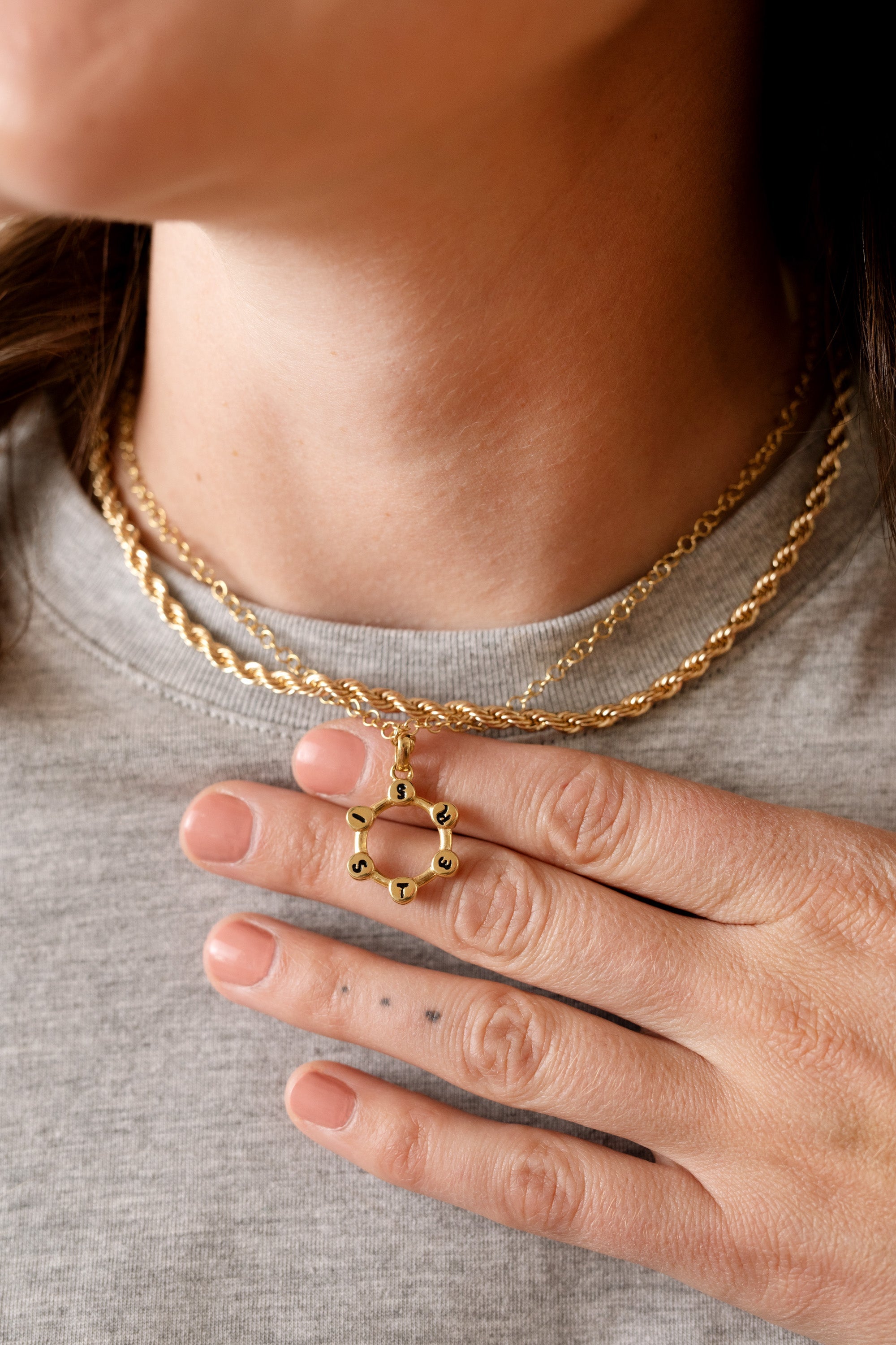 Sister Acrostic Interchangeable Necklace Stainless Steel Gold | Alex and Ani