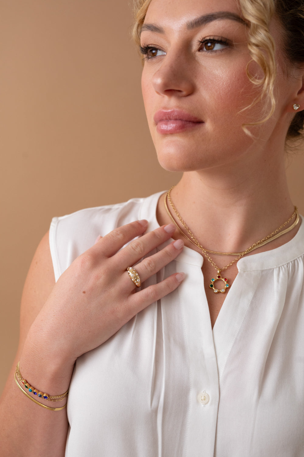 Sister Acrostic Interchangeable Necklace Stainless Steel Gold | Alex and Ani