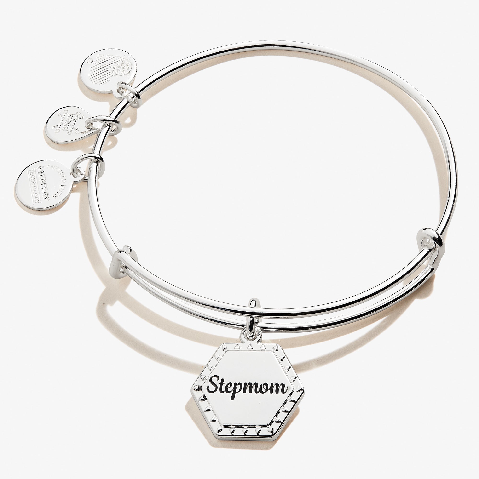 Stepmom 'You're In My Heart Forever' Charm Bangle Shiny Antique Gold | Alex and Ani