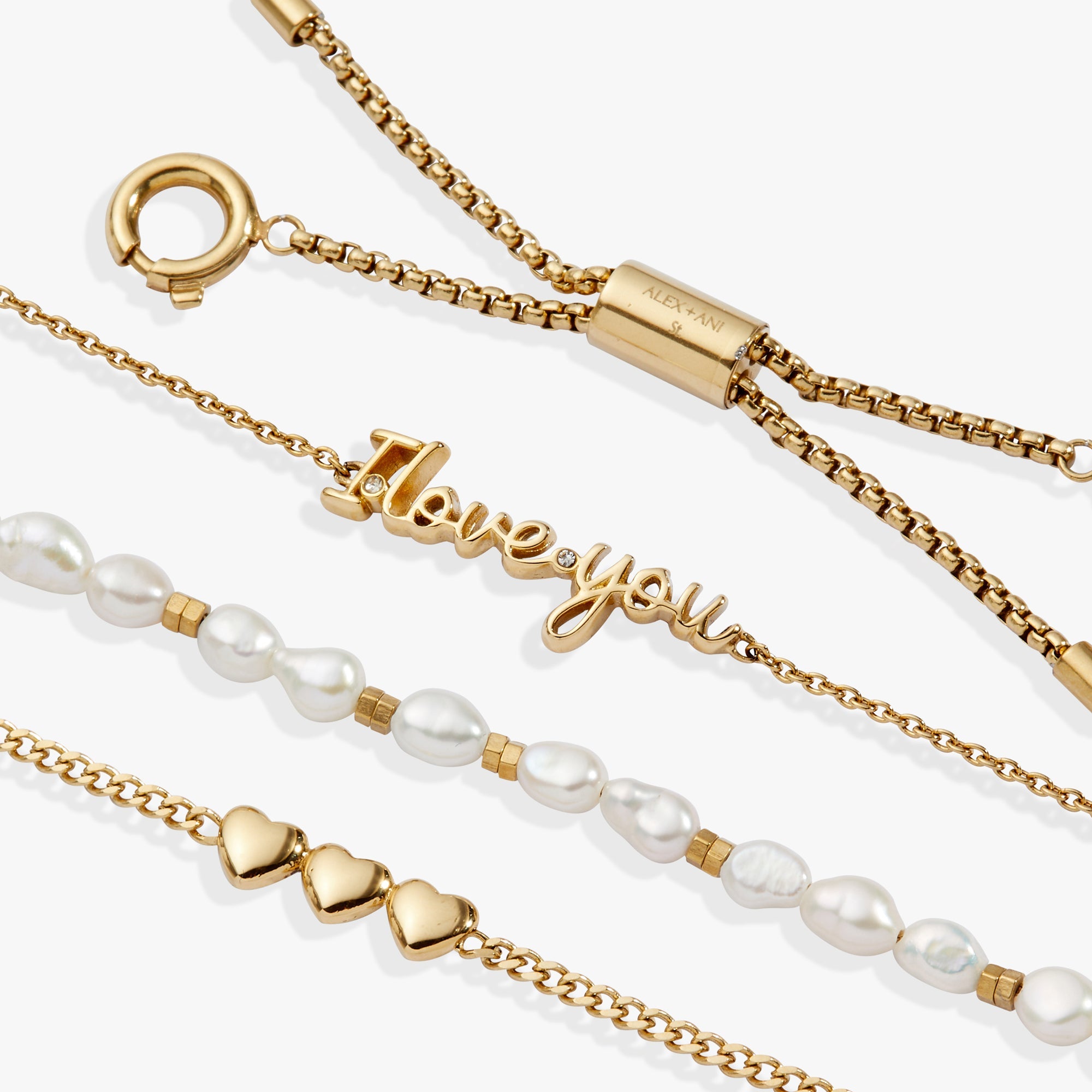 “Home is where the heart is” I Love You Stranded Bracelet Stainless Steel Gold | Alex and Ani