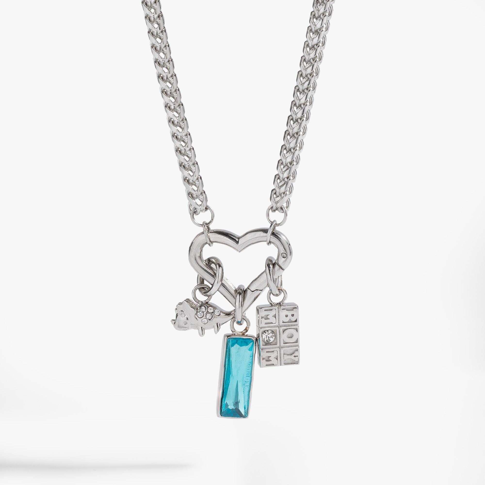 Interchangeable Boy Mom Necklace Stainless Steel Silver | Alex and Ani
