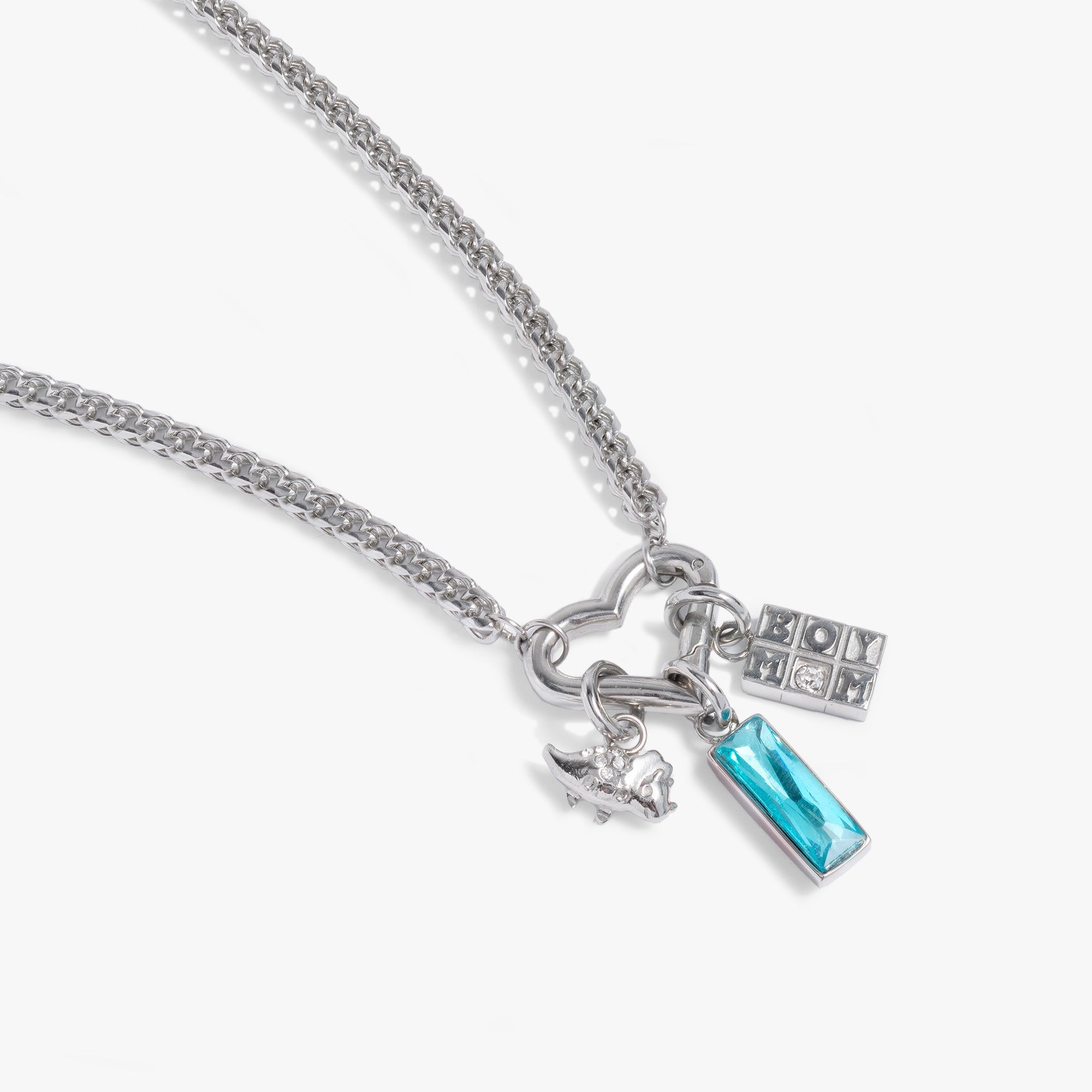 Interchangeable Boy Mom Necklace Stainless Steel Silver | Alex and Ani