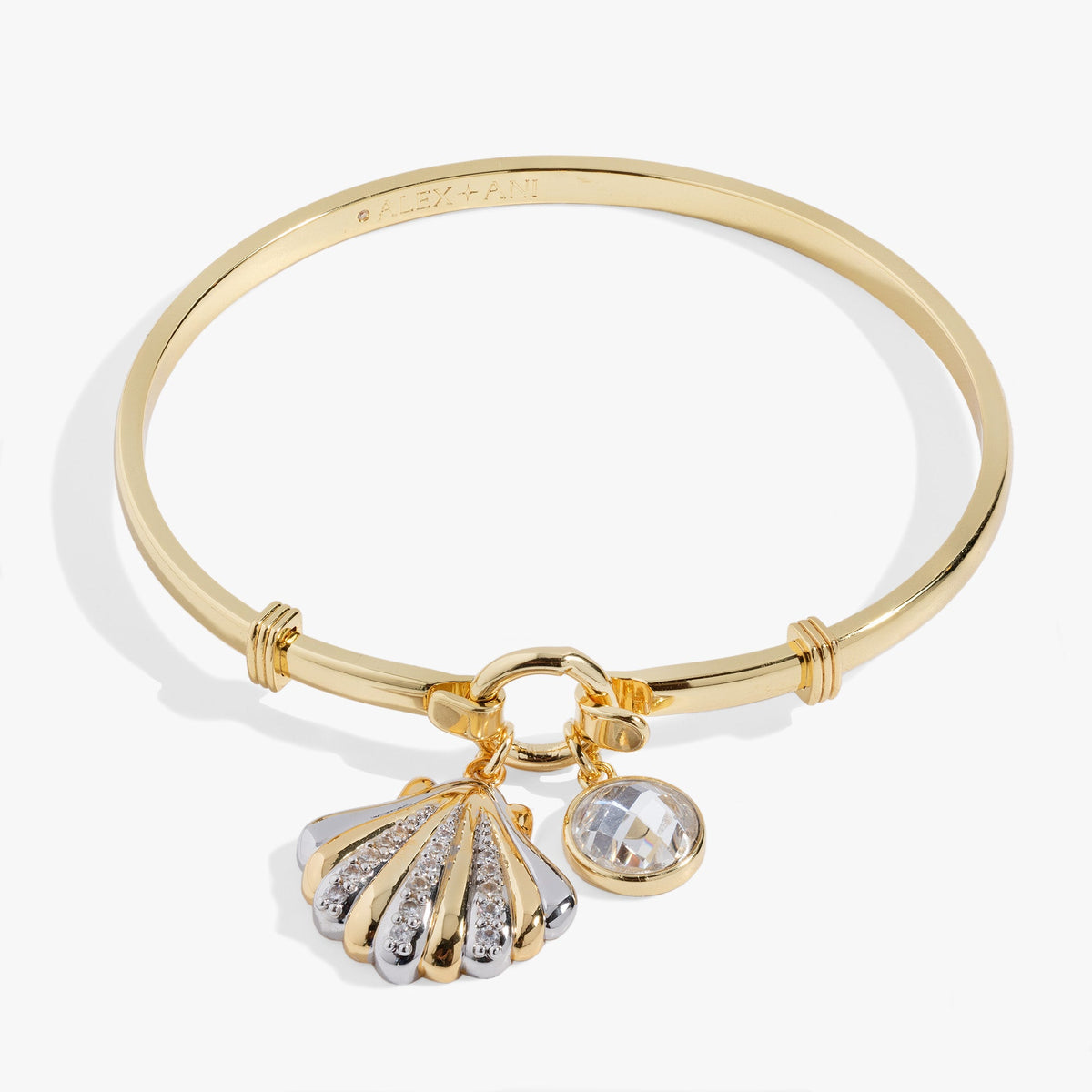 Seashell Tension Bangle Two Tone | Alex and Ani