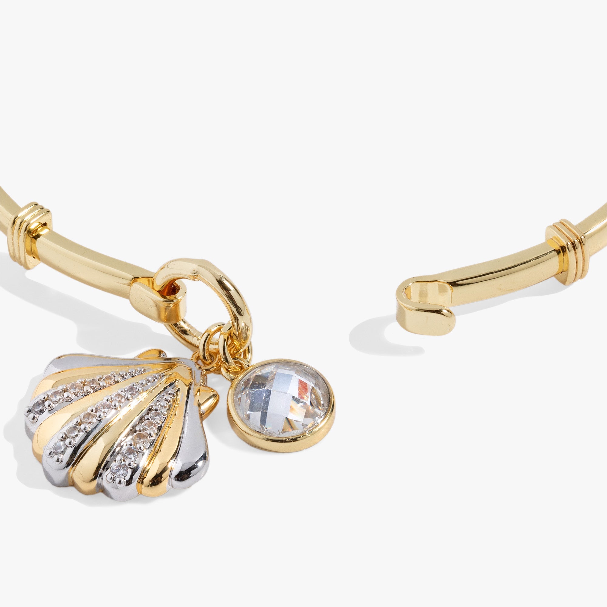 Seashell Tension Bangle Two Tone | Alex and Ani
