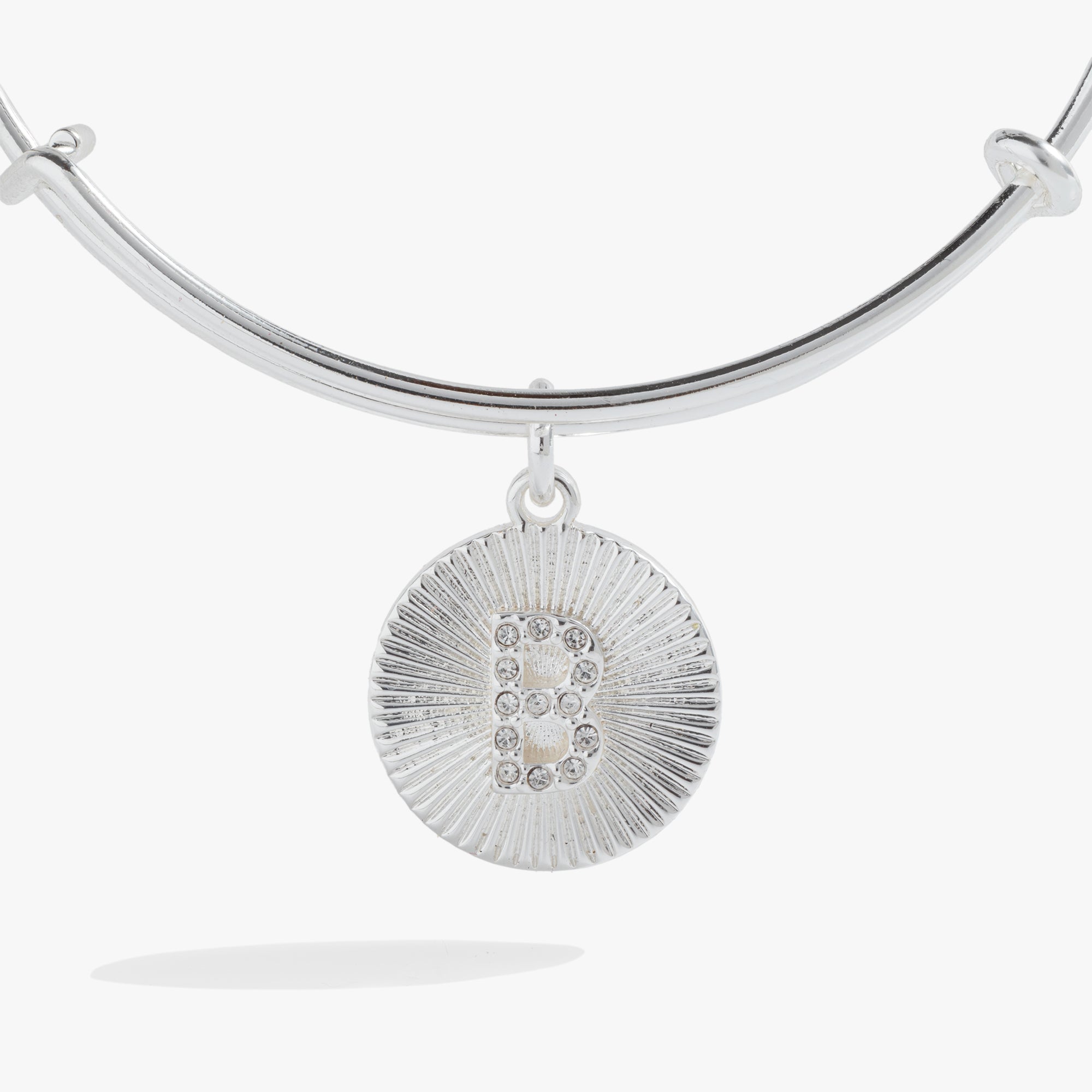 Pave Starburst Texture Initial Bangle B Gold | Alex and Ani