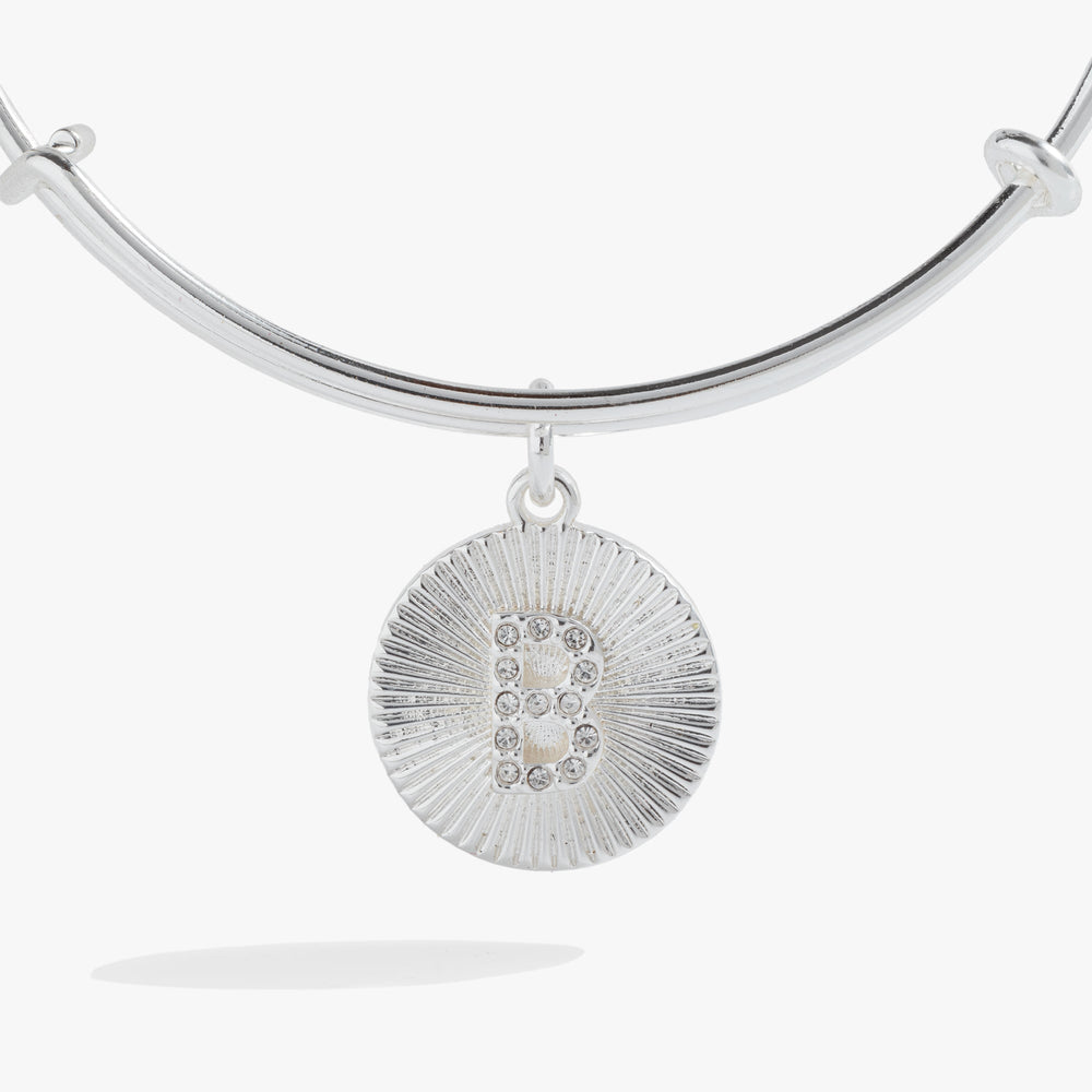 Pave Starburst Texture Initial Bangle B Gold | Alex and Ani