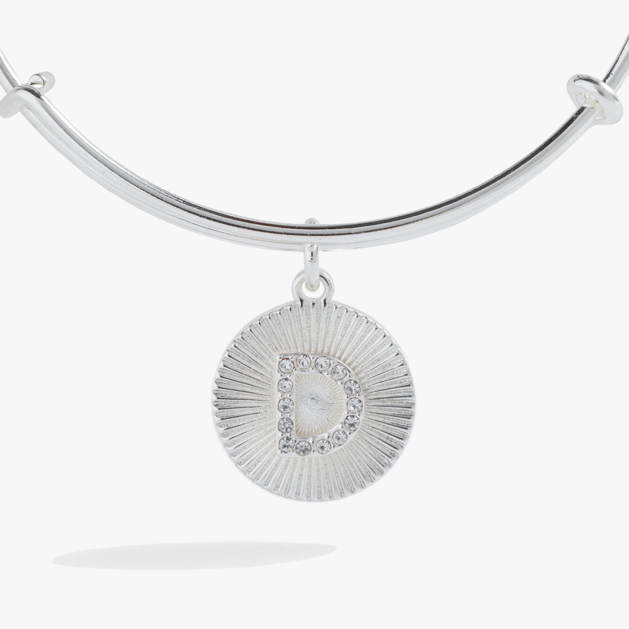 Pave Starburst Texture Initial Bangle D Gold | Alex and Ani