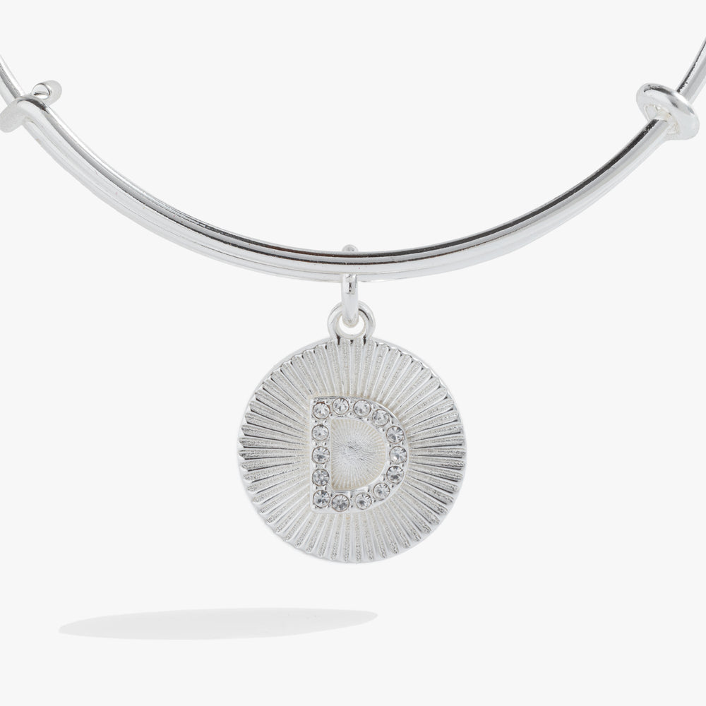 Pave Starburst Texture Initial Bangle D Gold | Alex and Ani