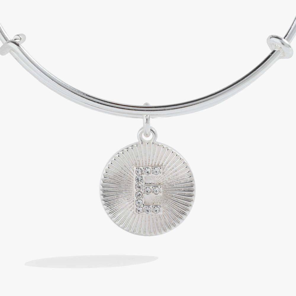 Pave Starburst Texture Initial Bangle E Gold | Alex and Ani