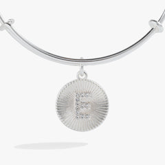 Pave Starburst Texture Initial Bangle E Gold | Alex and Ani