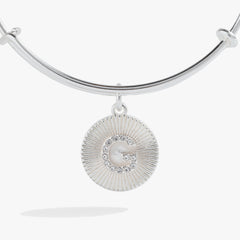 Pave Starburst Texture Initial Bangle G Gold | Alex and Ani