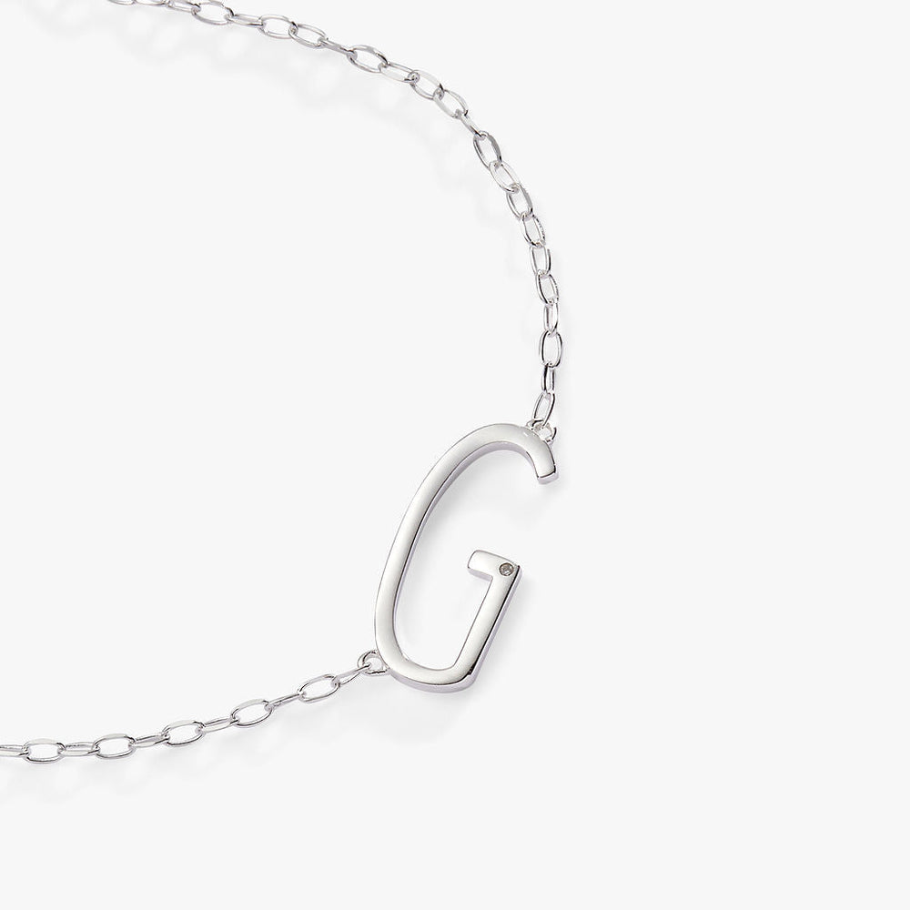 Precious Elongated Initial Necklace G Sterling Silver | Alex and Ani