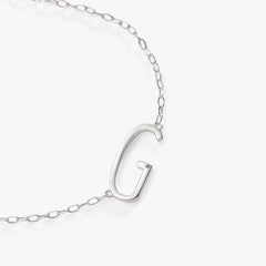 Precious Elongated Initial Necklace G Sterling Silver | Alex and Ani