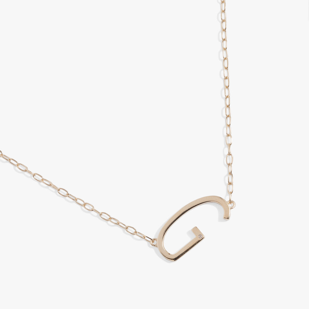 Precious Elongated Initial Necklace G Sterling Silver | Alex and Ani