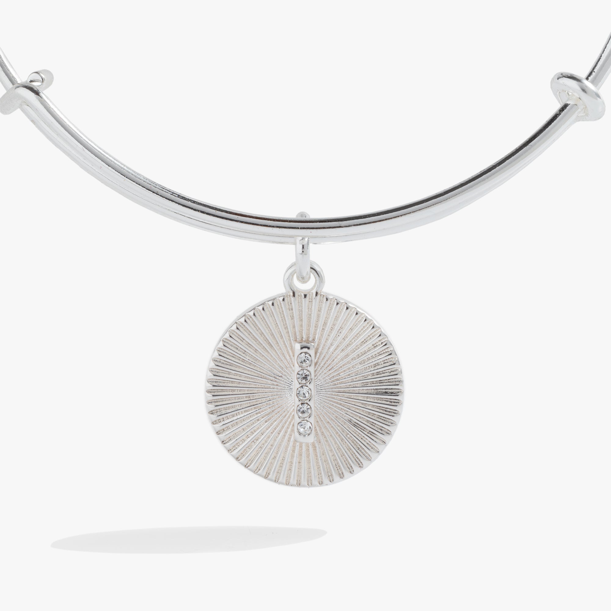Pave Starburst Texture Initial Bangle I Gold | Alex and Ani