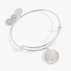 Pave Starburst Texture Initial Bangle J Gold | Alex and Ani