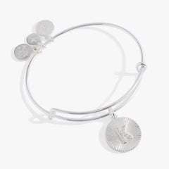 Pave Starburst Texture Initial Bangle K Gold | Alex and Ani