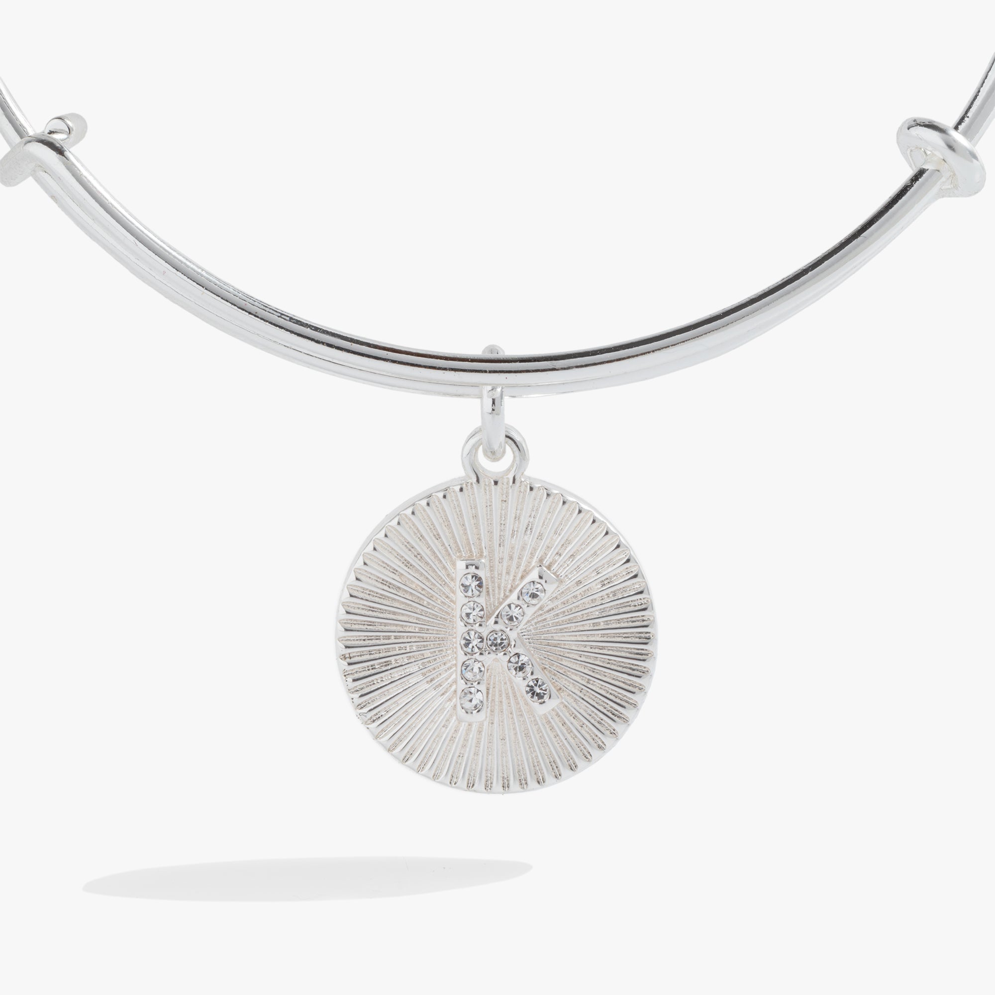 Pave Starburst Texture Initial Bangle K Gold | Alex and Ani
