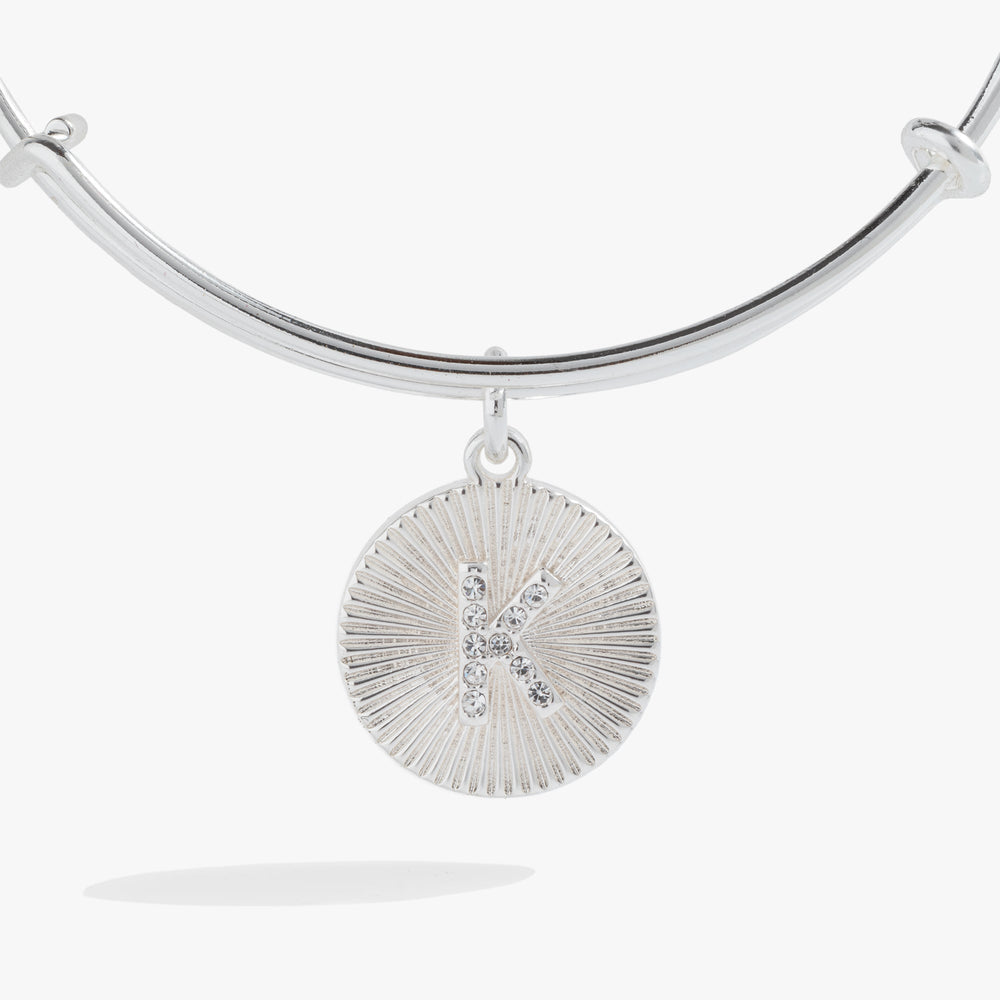 Pave Starburst Texture Initial Bangle K Gold | Alex and Ani